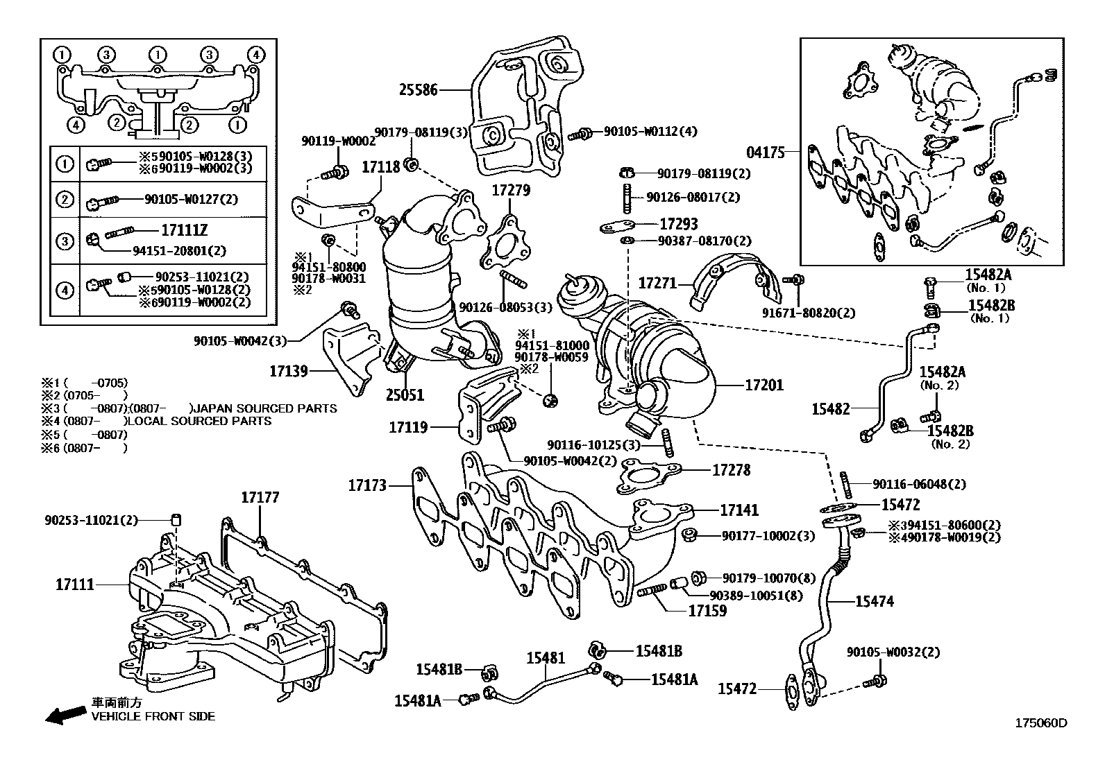 Toyota COROLLA Manifold EPC diagram — 175060D
