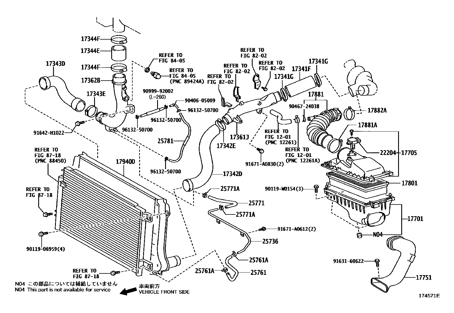 Toyota COROLLA Air Cleaner EPC diagram — 174571E