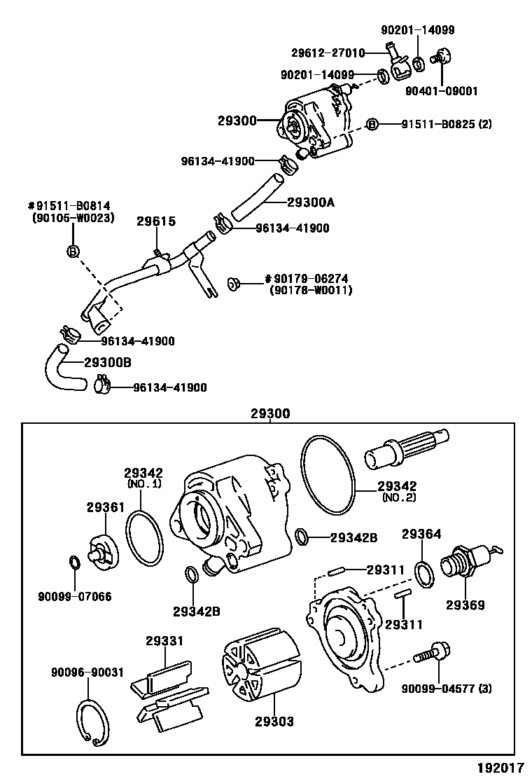 Toyota COROLLA 真空泵 EPC diagram — 192017
