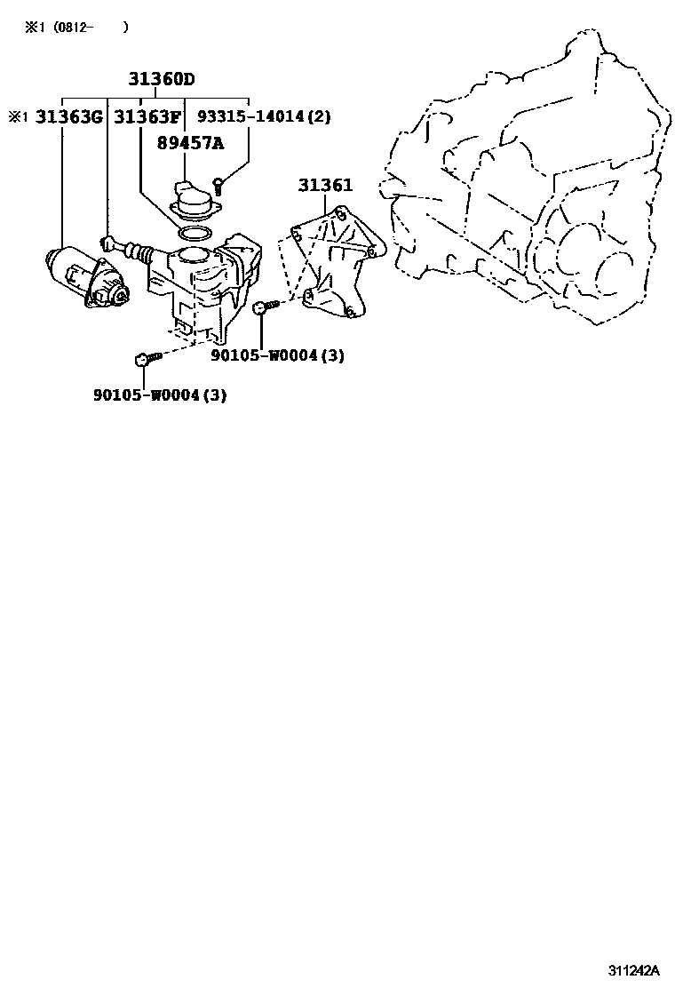 Toyota COROLLA FREE TRONIC系统 EPC diagram — 311242A