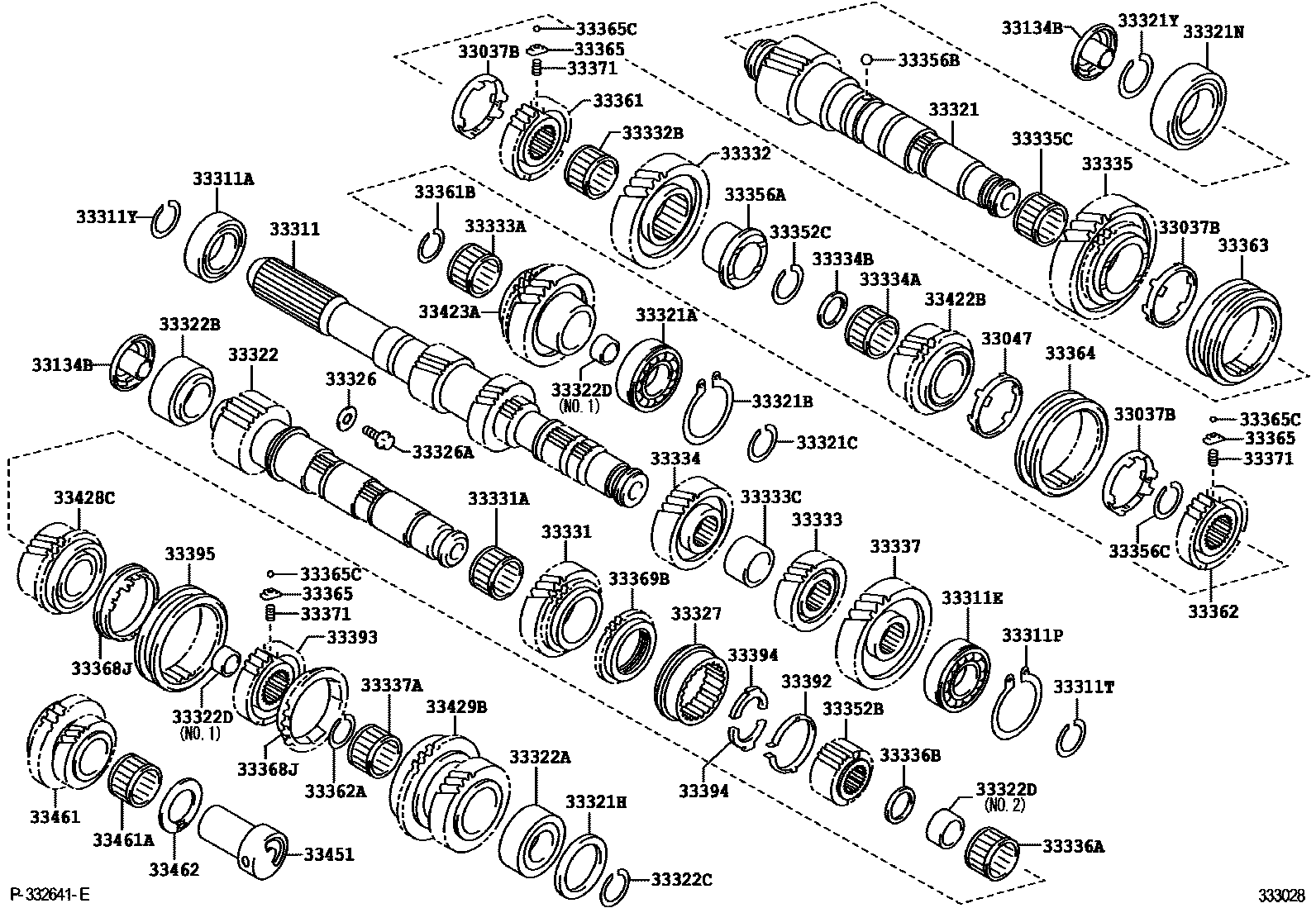 Toyota COROLLA 变速器齿轮(MTM) EPC diagram — 333028A