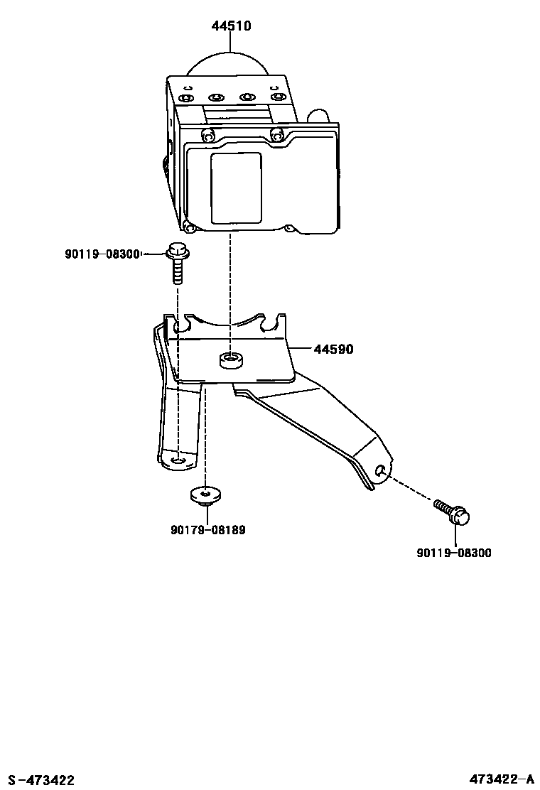 Toyota COROLLA 制动配管和卡箍 EPC diagram — 473422A