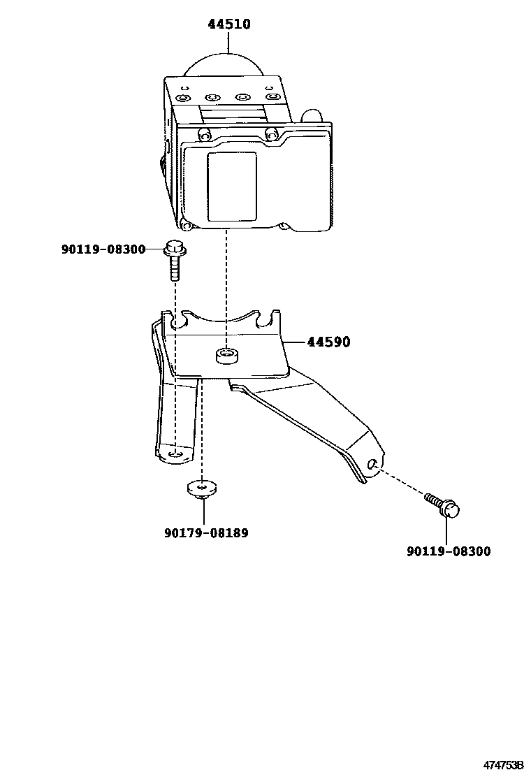 Toyota COROLLA 制动配管和卡箍 EPC diagram — 474753B