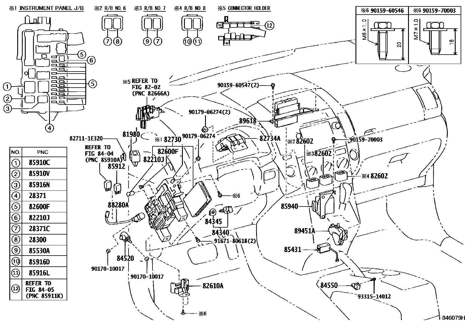 Toyota COROLLA 开关和继电器和ECU EPC diagram — 846079H