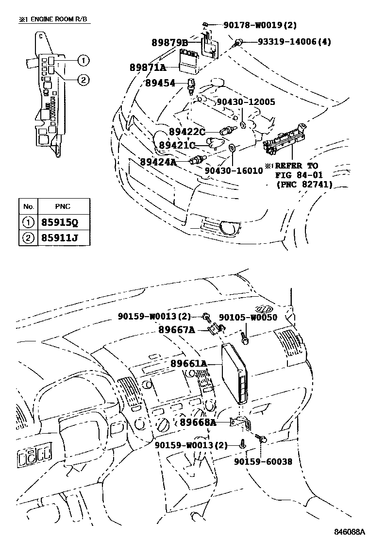 Toyota COROLLA 电子控制柴油机(ECD) EPC diagram — 846088A