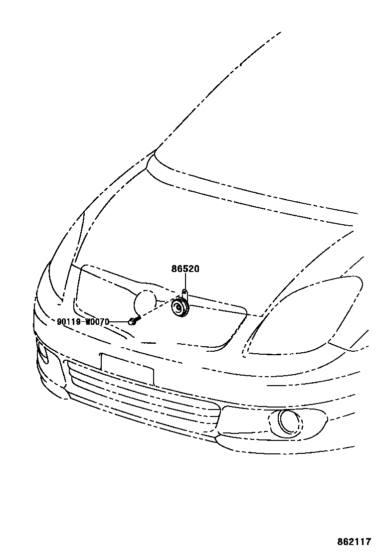 Toyota COROLLA 喇叭 EPC diagram — 862117