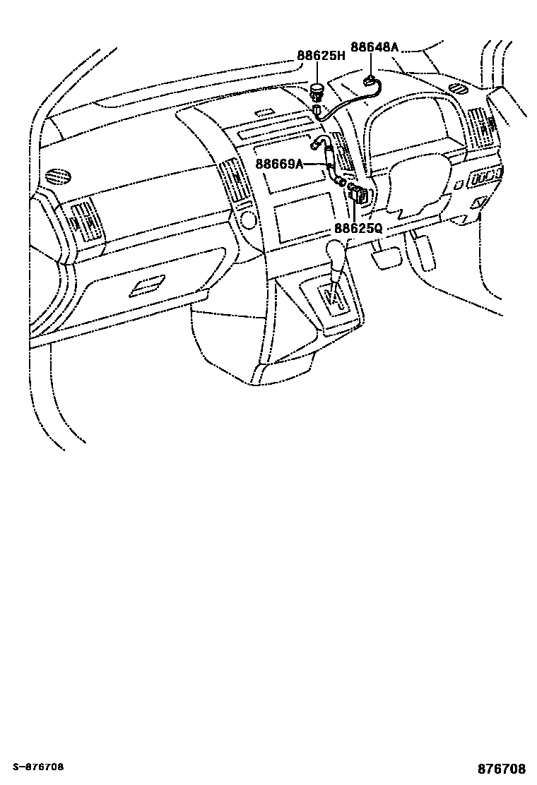 Toyota COROLLA 暖风和空调系统 - 控制器和风管 EPC diagram — 876708