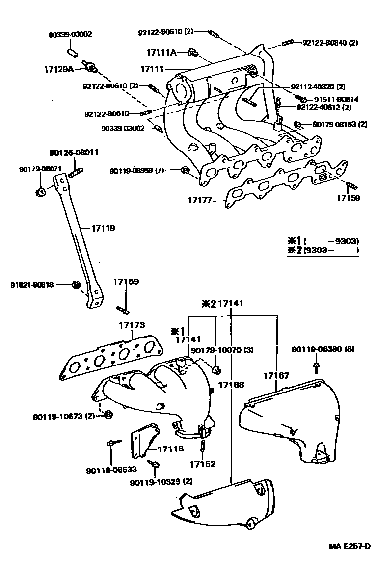 Toyota COROLLA Manifold EPC diagram — MAE257D