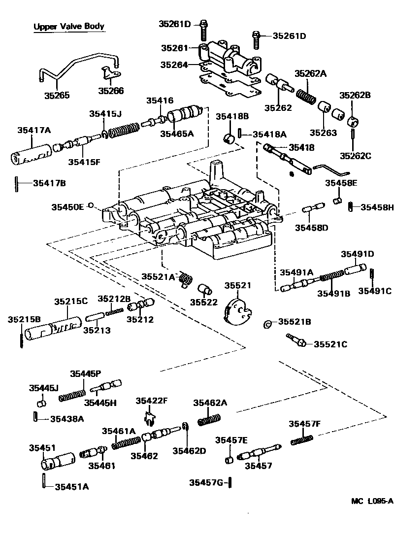 Toyota COROLLA 阀体和滤油网(ATM) EPC diagram — MCL095A