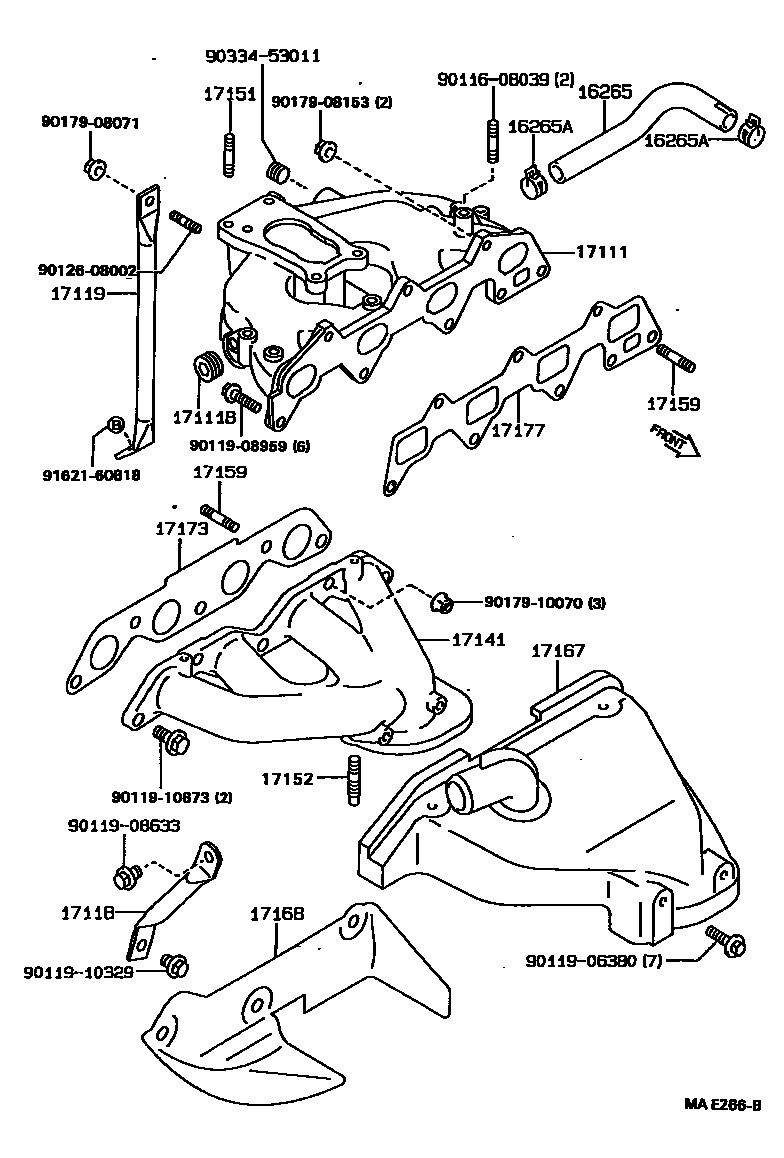 Toyota COROLLA Manifold EPC diagram — MAE266B