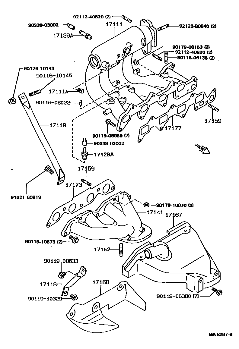 Toyota COROLLA Manifold EPC diagram — MAE267B