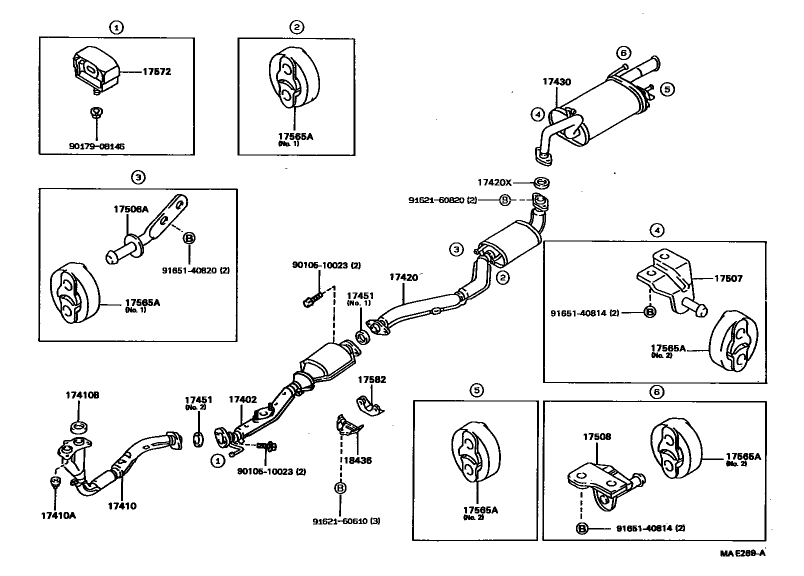 Toyota COROLLA Exhaust Pipe EPC diagram — MAE269A