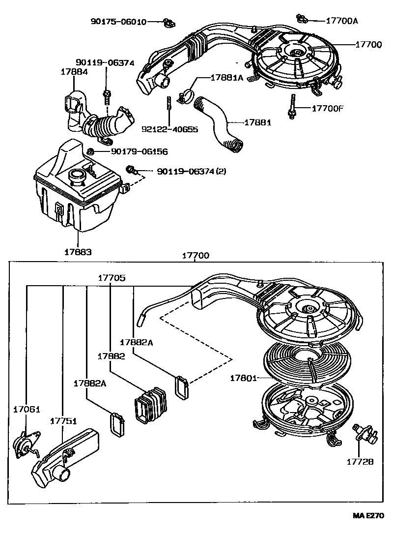 Toyota COROLLA Air Cleaner EPC diagram — MAE270