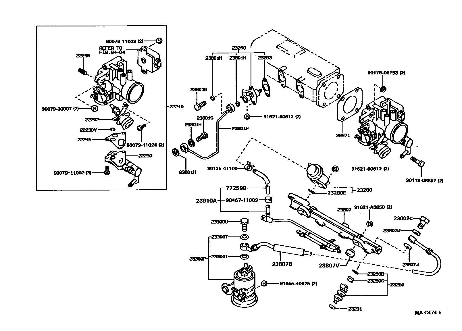Toyota COROLLA 燃油喷射系统 EPC diagram — MAC474E