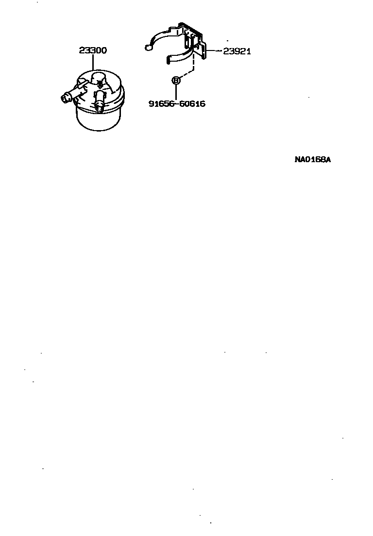 Toyota COROLLA fuel filter EPC diagram — NA0168A