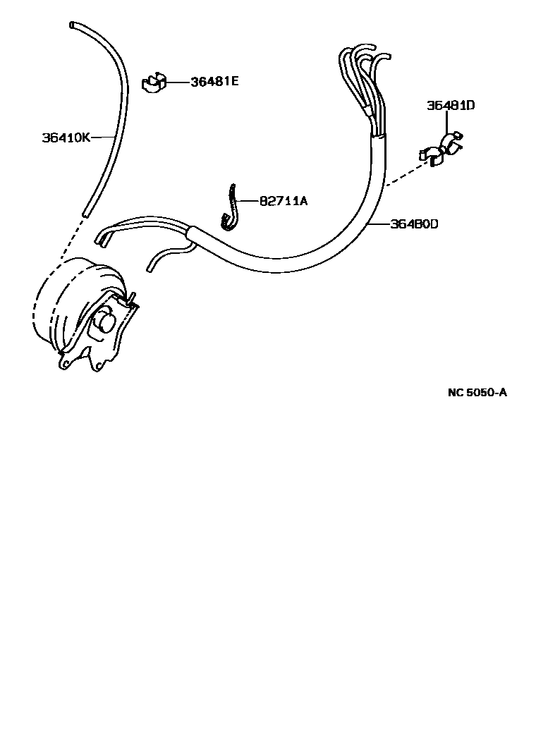 Toyota COROLLA 分动器真空管 EPC diagram — NC5050A