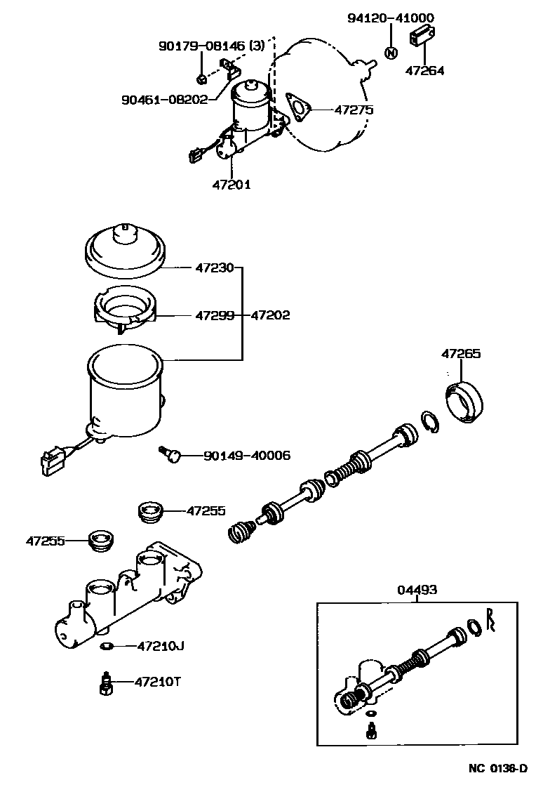 Toyota COROLLA 制动总泵 EPC diagram — NC0136D