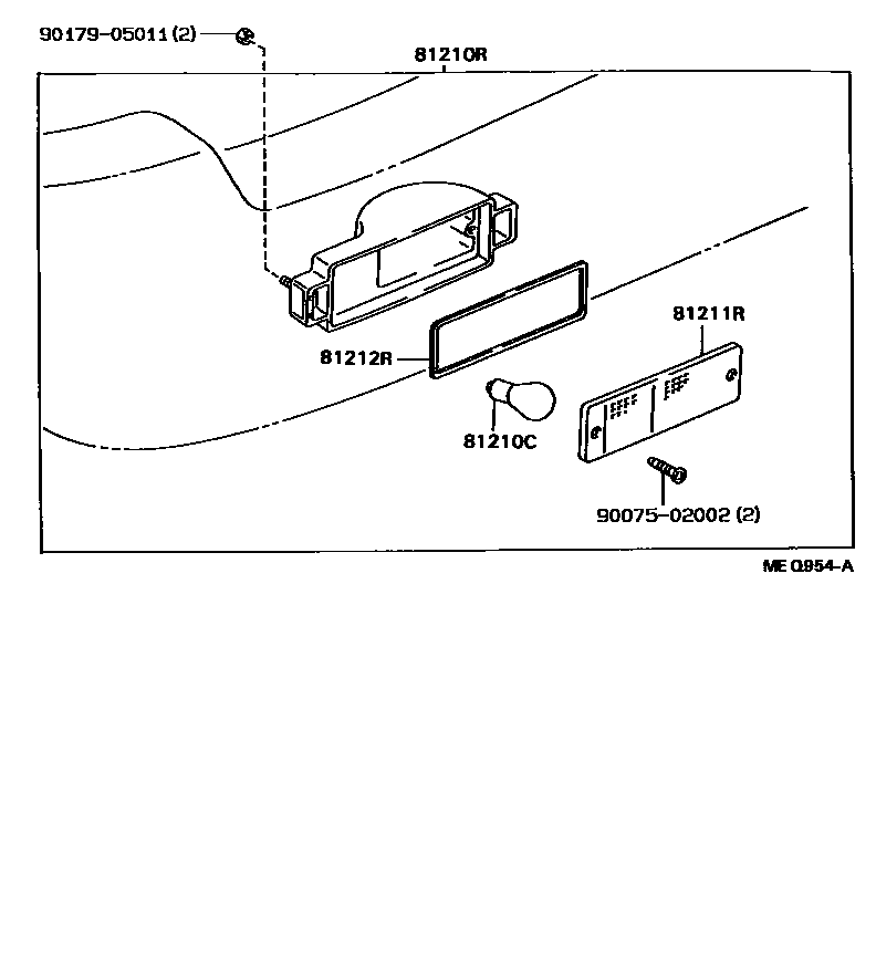 Toyota COROLLA 后雾灯 EPC diagram — MEQ954A