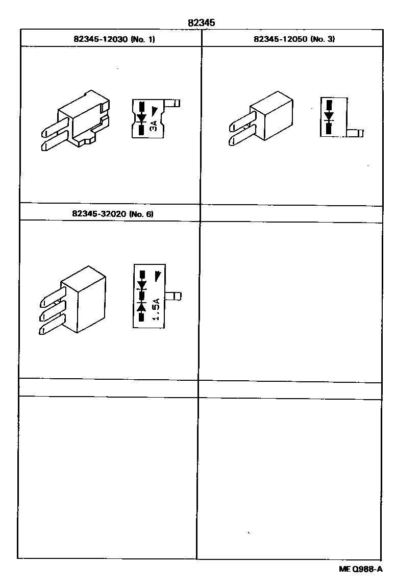 Toyota COROLLA 线束和卡夹 EPC diagram — MEQ988A