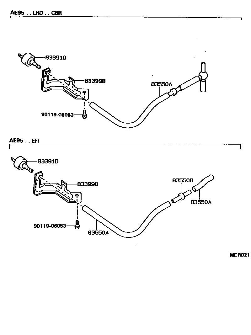 Toyota COROLLA 仪表 EPC diagram — MER021