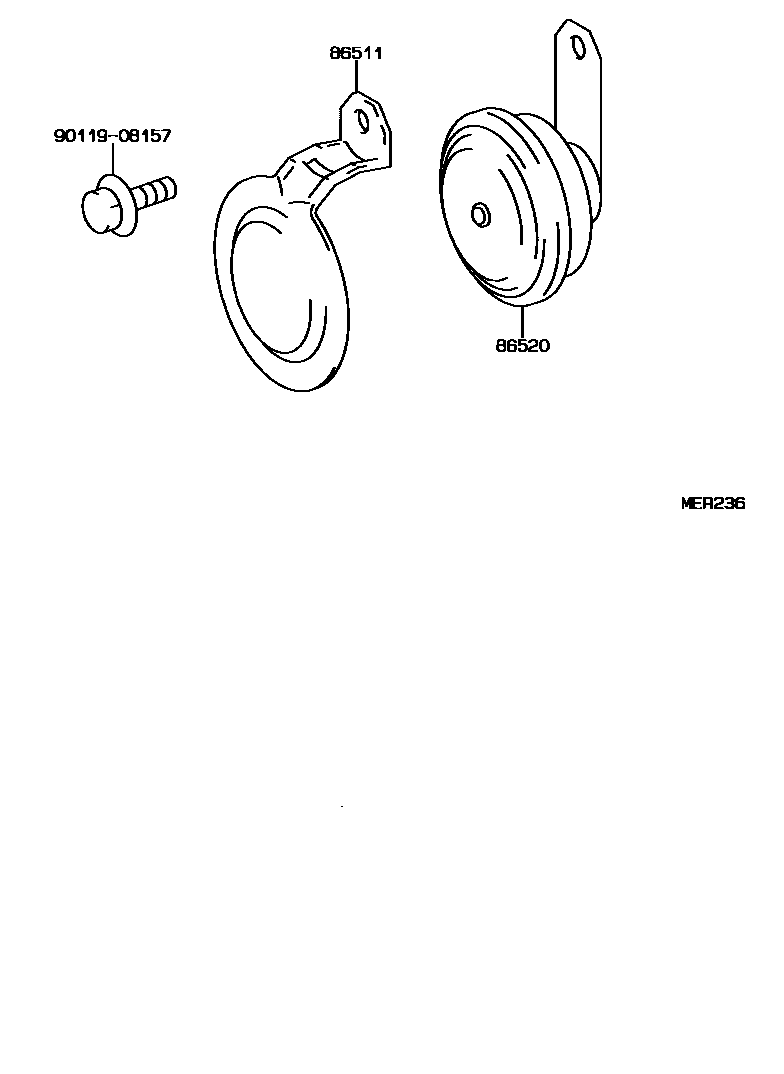 Toyota COROLLA 喇叭 EPC diagram — MER236