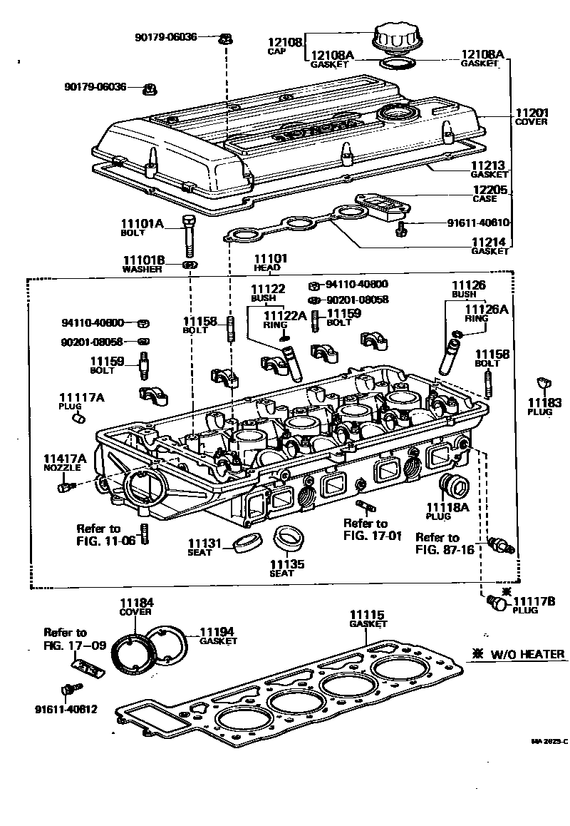 Toyota COROLLA Cylinder Head EPC diagram — MA2629C