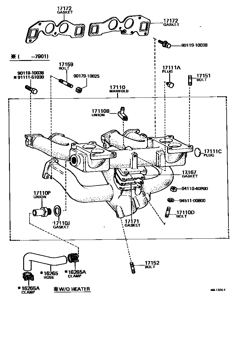 Toyota COROLLA Manifold EPC diagram — MA1326F