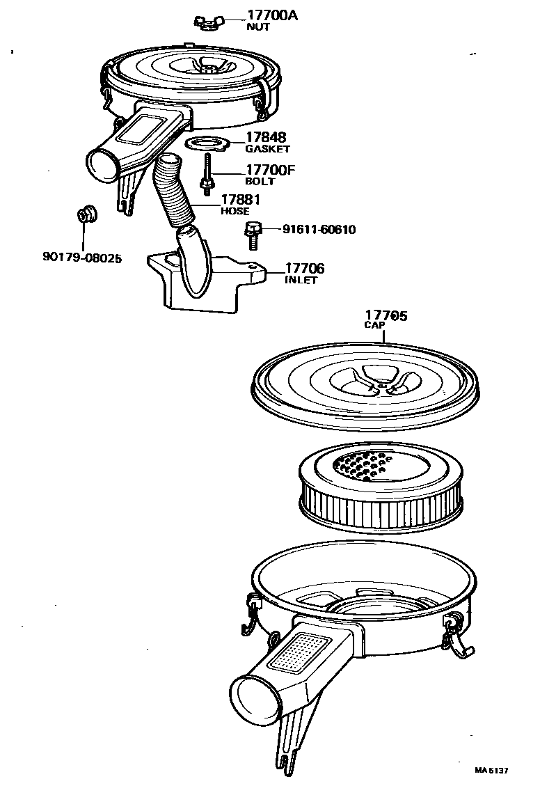 Toyota COROLLA Air Cleaner EPC diagram — MA5137
