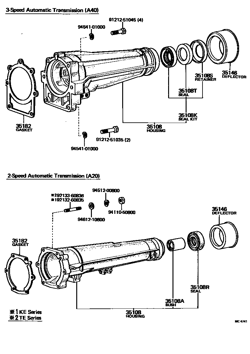 Toyota COROLLA Extension shell (ATM) EPC diagram — MC4741