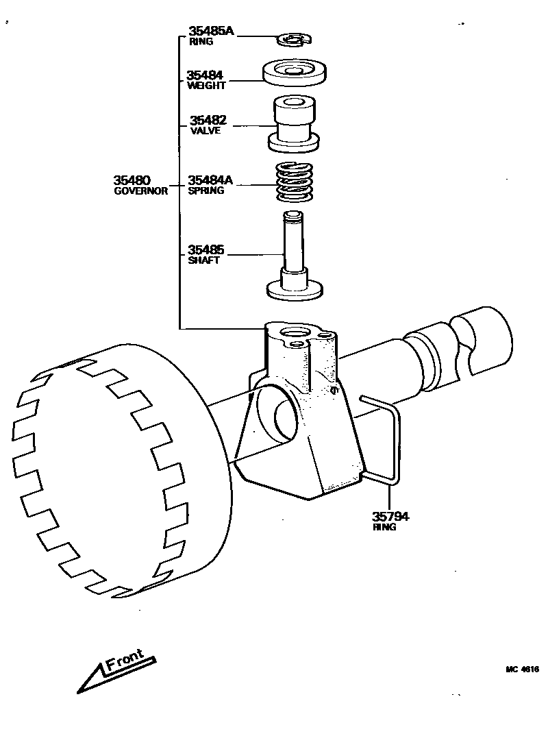 Toyota COROLLA 后油泵和调速器(ATM) EPC diagram — MC4616