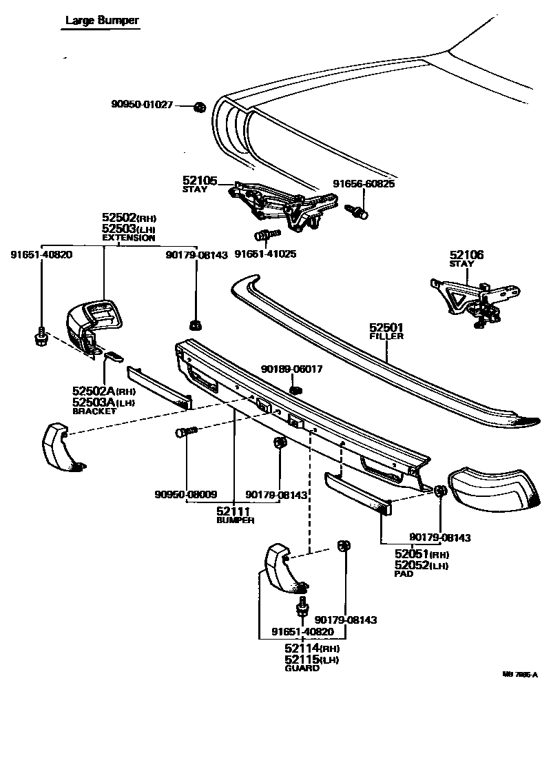 Toyota COROLLA 前保险杠及附件 EPC diagram — MB7996A