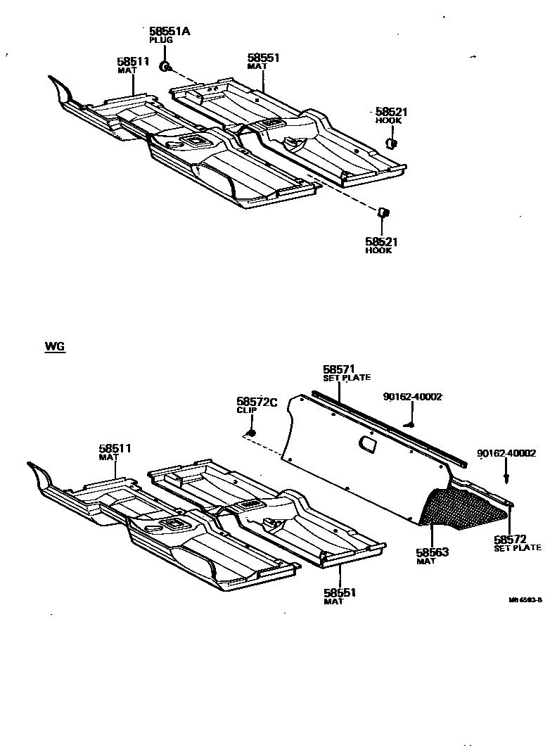 Toyota COROLLA 地板垫 EPC diagram — MB6593B