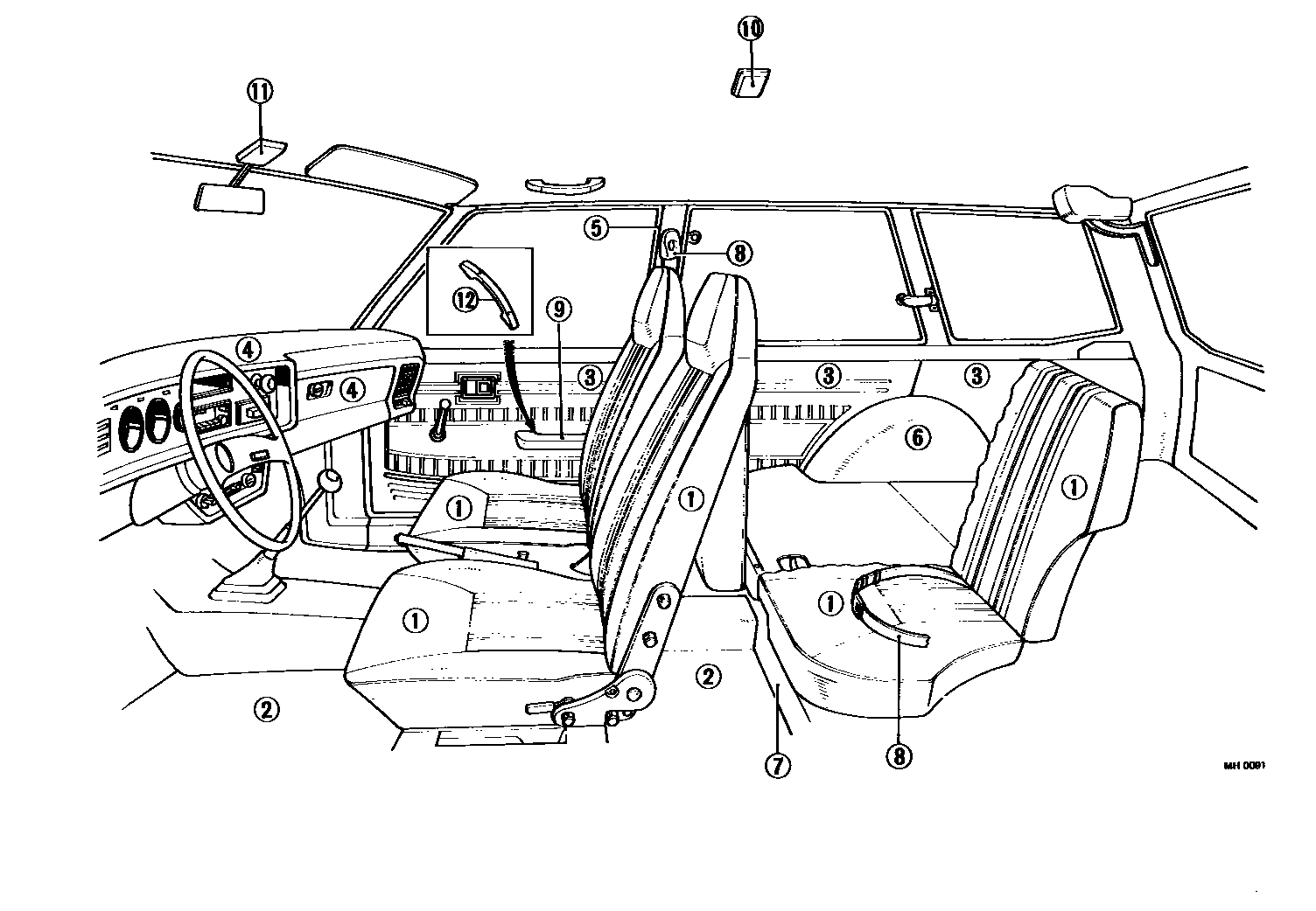 Toyota COROLLA 颜色判定表 EPC diagram — MH0091