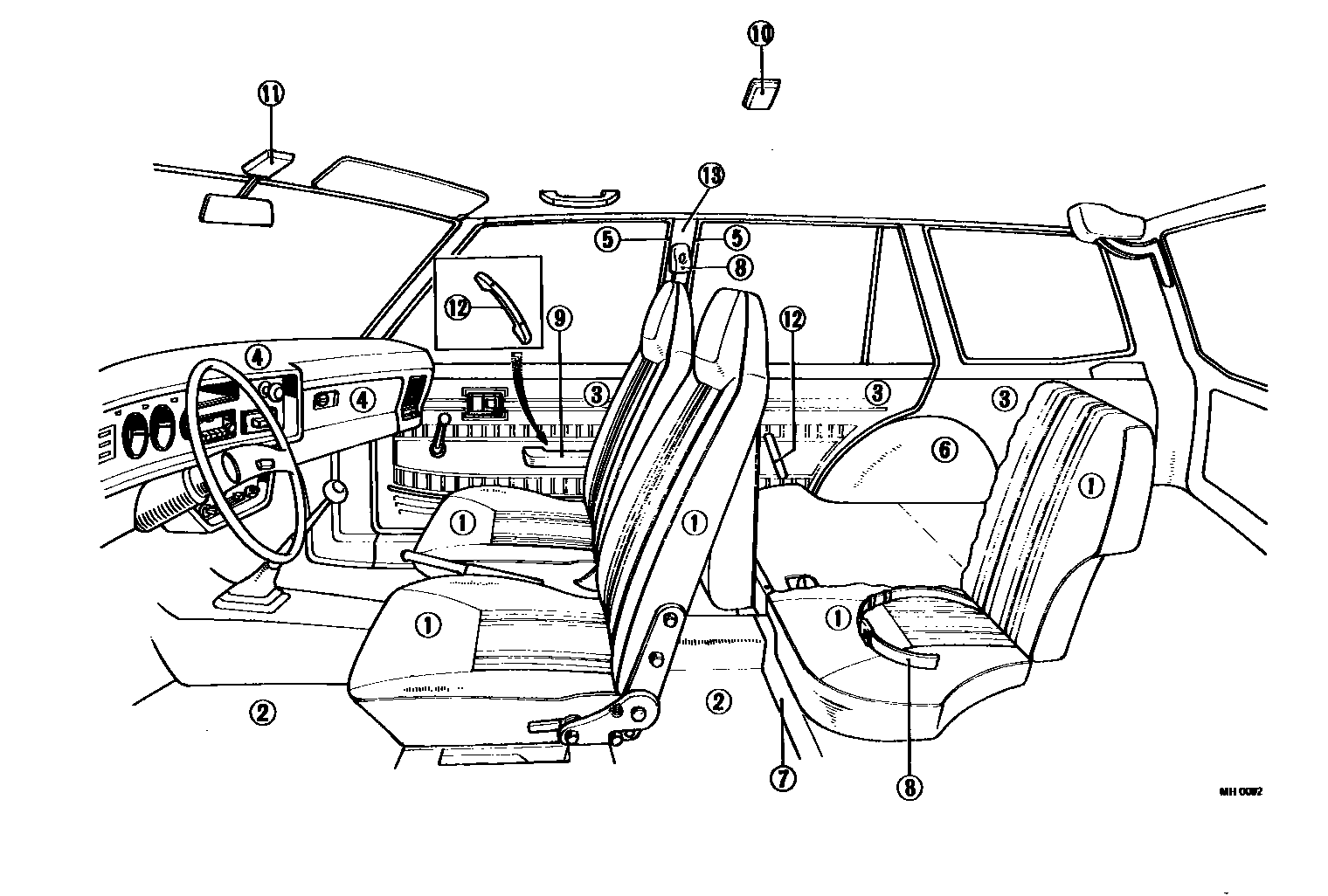 Toyota COROLLA 颜色判定表 EPC diagram — MH0092