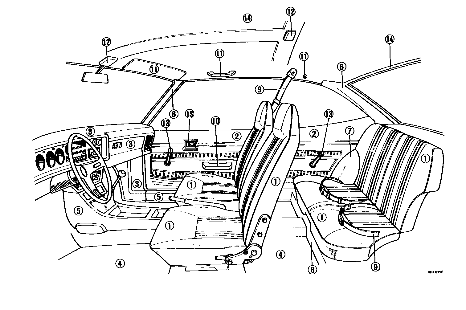 Toyota COROLLA 颜色判定表 EPC diagram — MH0196