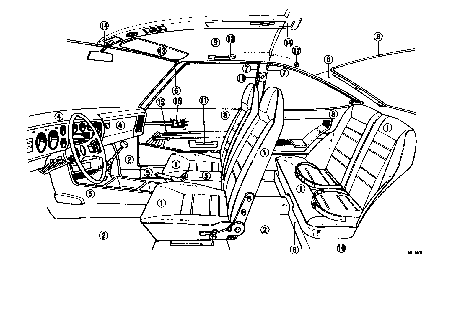 Toyota COROLLA 颜色判定表 EPC diagram — MH0197