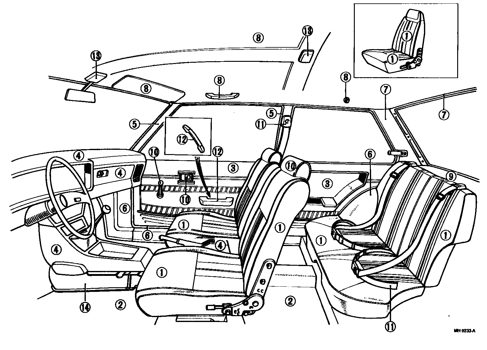 Toyota COROLLA 颜色判定表 EPC diagram — MH0233A