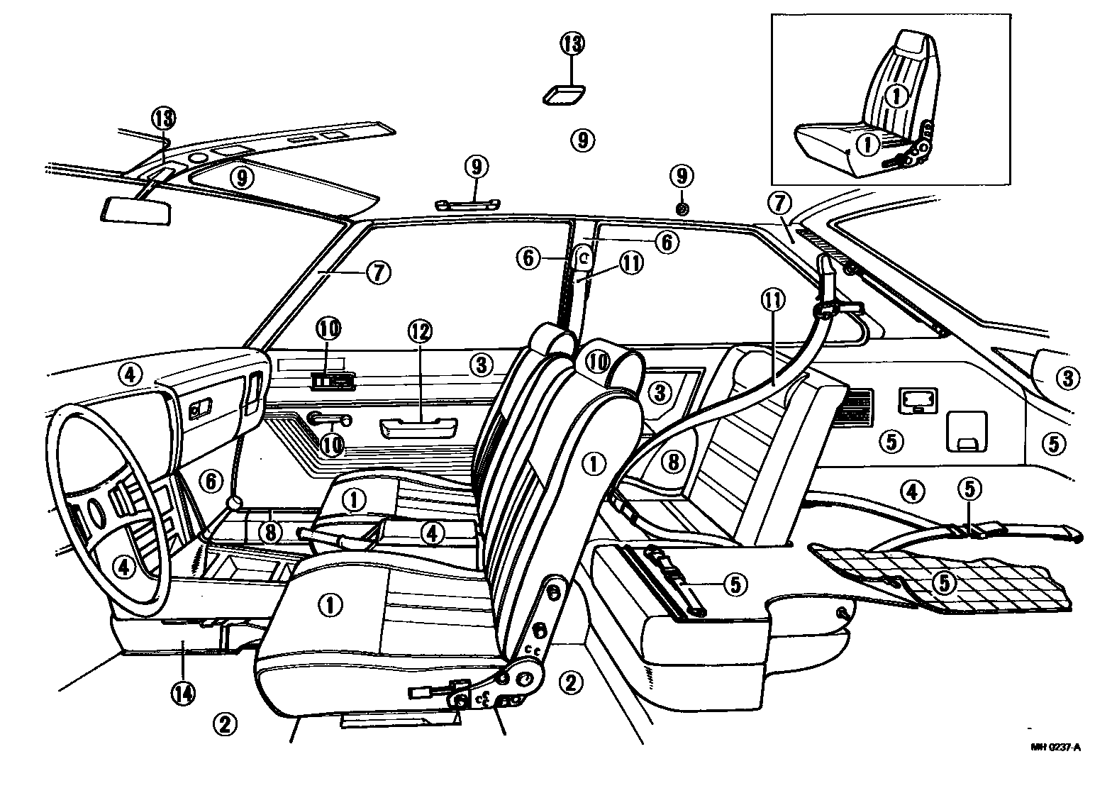 Toyota COROLLA 颜色判定表 EPC diagram — MH0237A