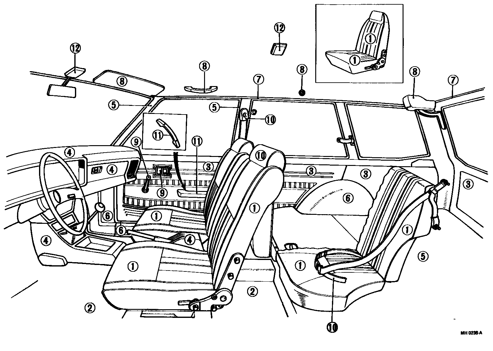 Toyota COROLLA 颜色判定表 EPC diagram — MH0238A