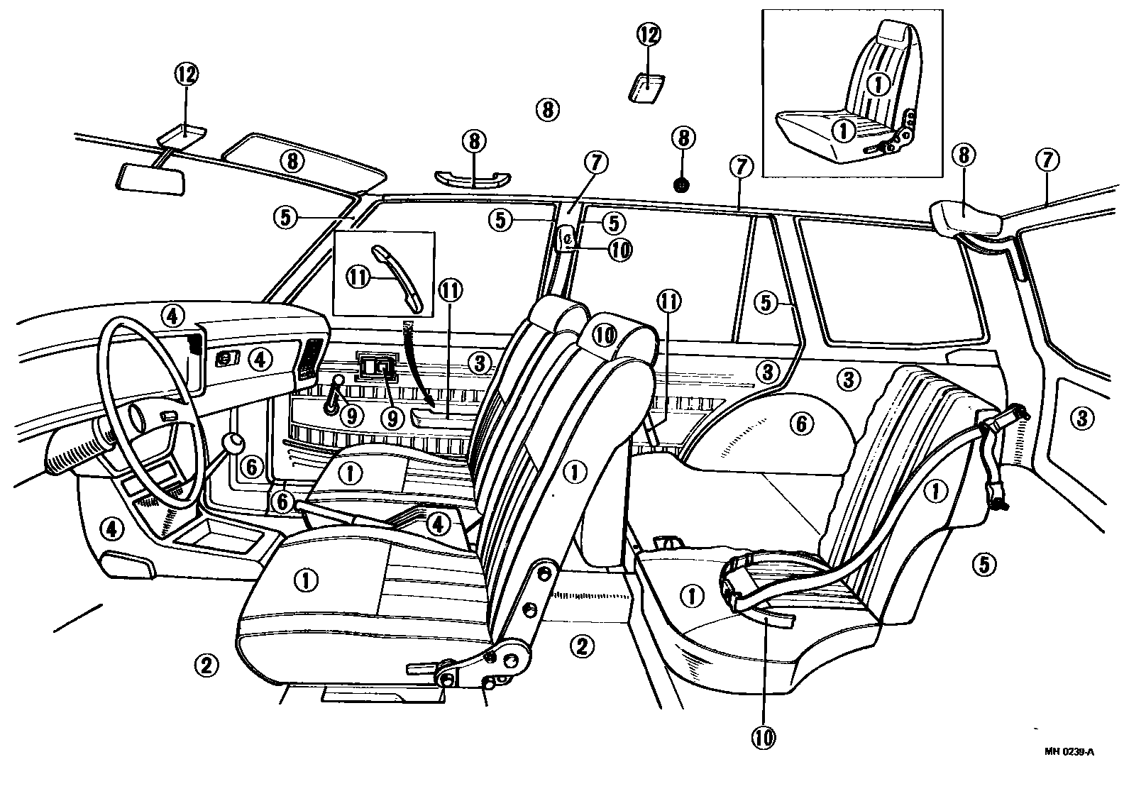 Toyota COROLLA 颜色判定表 EPC diagram — MH0239A