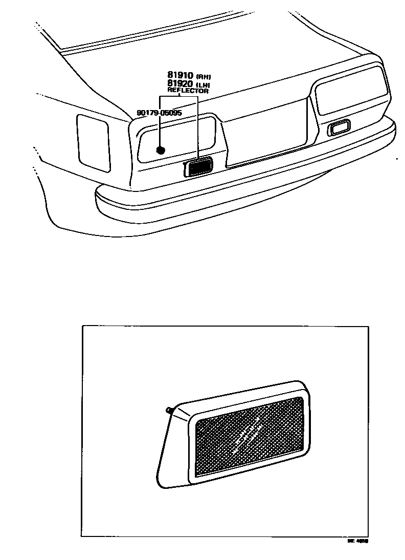 Toyota COROLLA reflector EPC diagram — ME4858