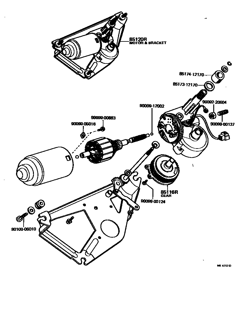 Toyota COROLLA 后刮水器 EPC diagram — ME4717D