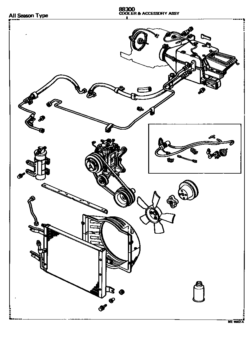 Toyota COROLLA 暖风和空调系统 - 组件 EPC diagram — ME4902A