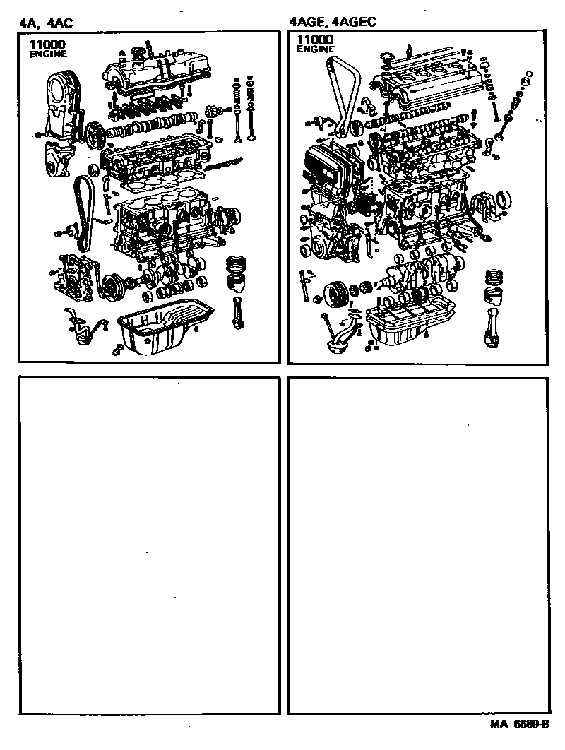 Toyota COROLLA Partial Engine Assembly EPC diagram — MA6689B