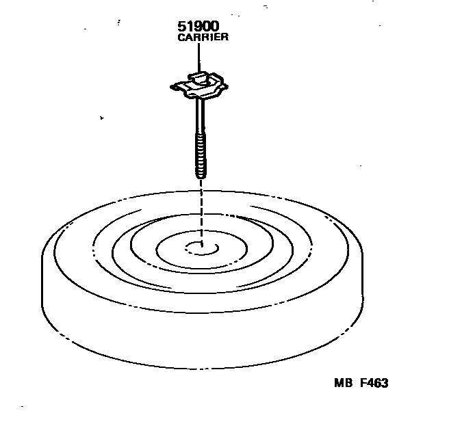 Toyota COROLLA Spare tire rack EPC diagram — MBF463