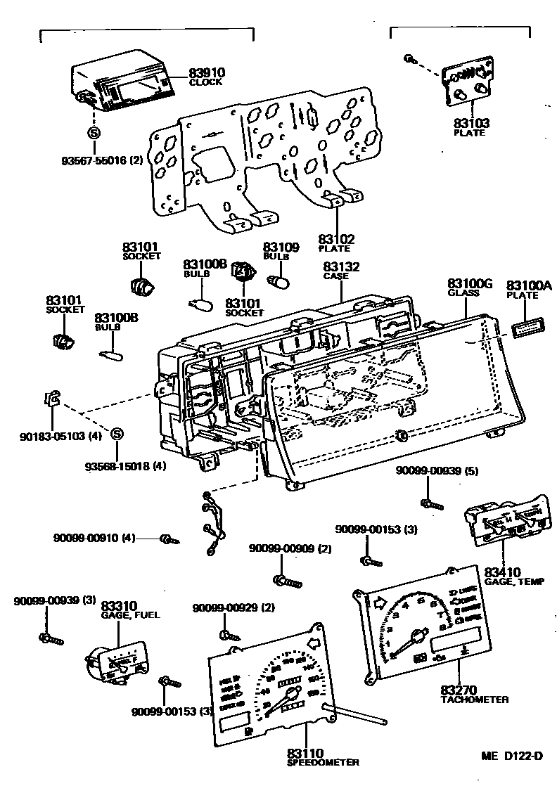 Toyota COROLLA 仪表 EPC diagram — MED122D