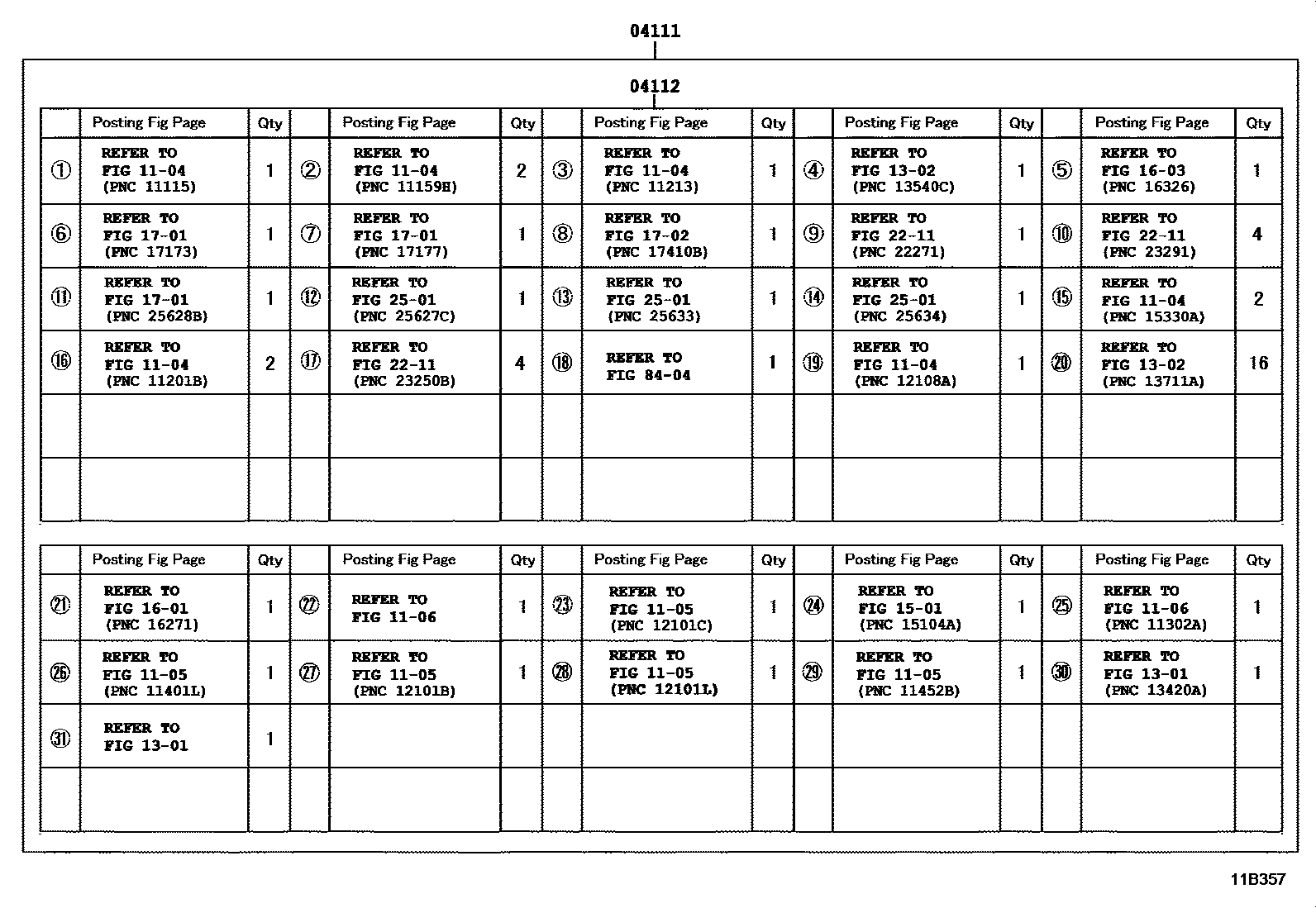Toyota COROLLA Engine Overhaul Gasket Kit EPC diagram — 11B357