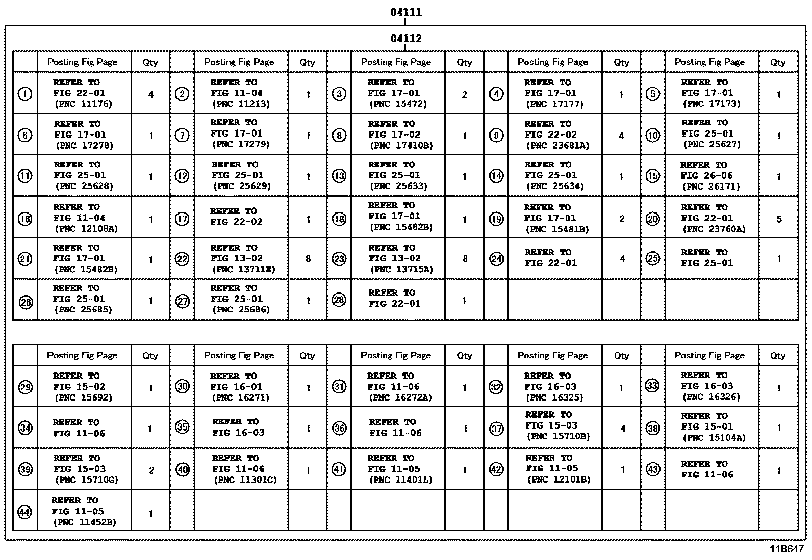 Toyota COROLLA Engine Overhaul Gasket Kit EPC diagram — 11B647