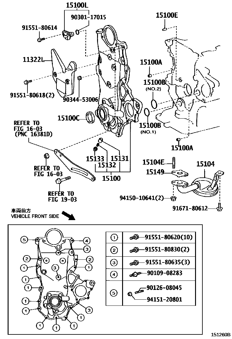 Toyota COROLLA Engine Oil Pump EPC diagram — 151260B