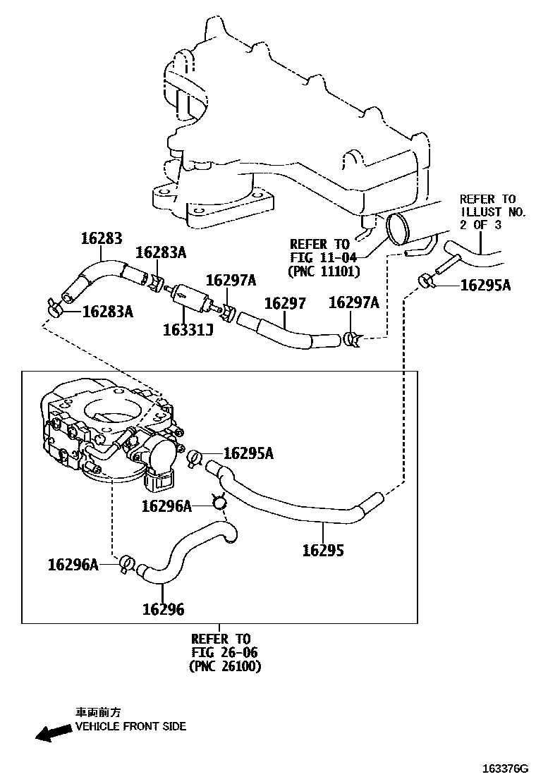 Toyota COROLLA RADIATOR & WATER OUTLET EPC diagram — 163376G